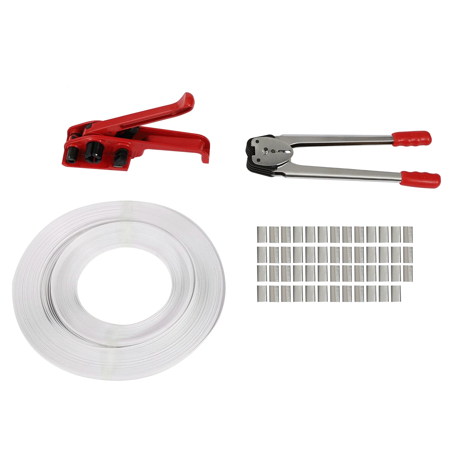 Umreifungsset, Manuelle Umreifungsgerät mit Spanngerät Max Spannkraft 1000N Verpackungswerkzeug für 12-16 mm Umreifung
