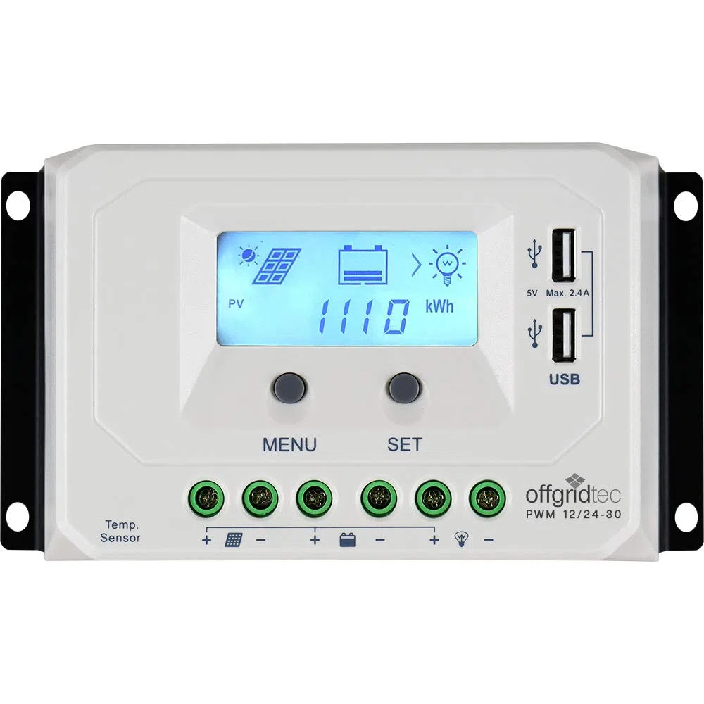 Offgridtec® PWM Pro Laderegler 12V/24V 30A USB