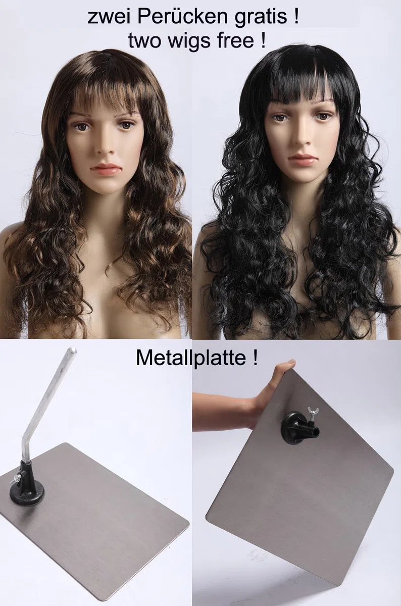 SF2*2 weibliche Schaufensterpuppe mit 2 Perücken Kopf Arme beweglich Metallplatte Mannequin Frau Schaufensterpuppen