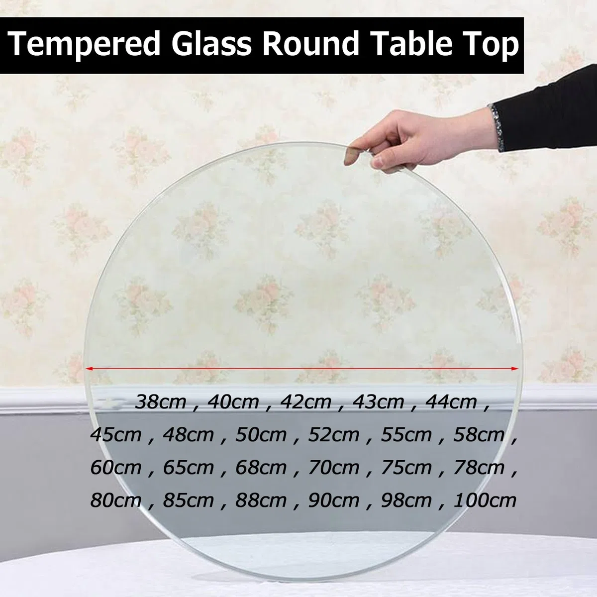Glasplatte Rund Ø 35 58 68 100cm Outdoor Patio Tischplatte, Transparentes Flachglas, 8mm Dickes Gehärtetes Glass Scheibe, Robust Und Stabil, Sicherheitsglas Glaspatte Für Couchtisch/Esstisch(35cm)