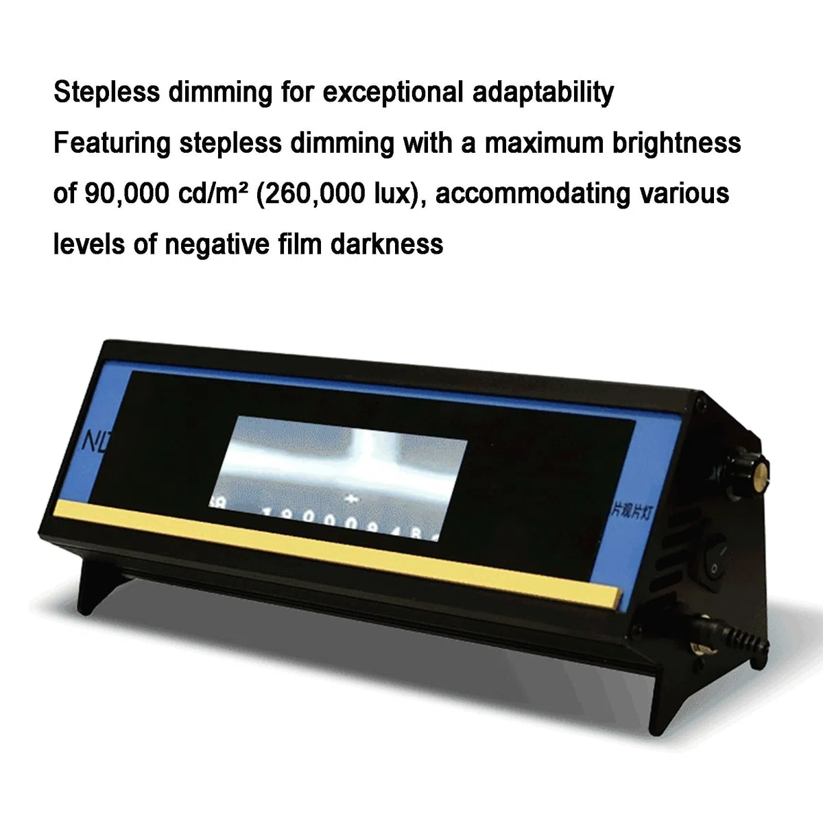 Tragbarer LED-Filmbetrachter für industrielle NDT-Tests, Radiographie-Inspektionsleuchte mit Fußschalter, stufenloses Dimmen, maximale Leuchtdichte 90000 Cd/m², hohe Lichtdurchlässigkeit