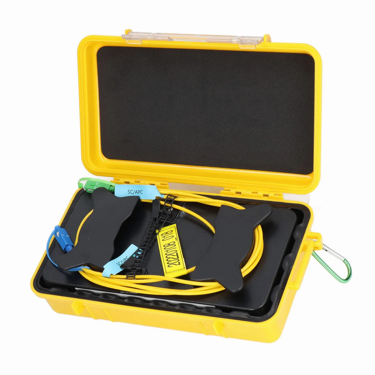 OTDR Launch Kabel Box, Singlemode 500 Meter Länge Tragbare Faser Kunststoff Fiberglas Test Werkzeug Set Low Loss Wasserdicht für Prüfung