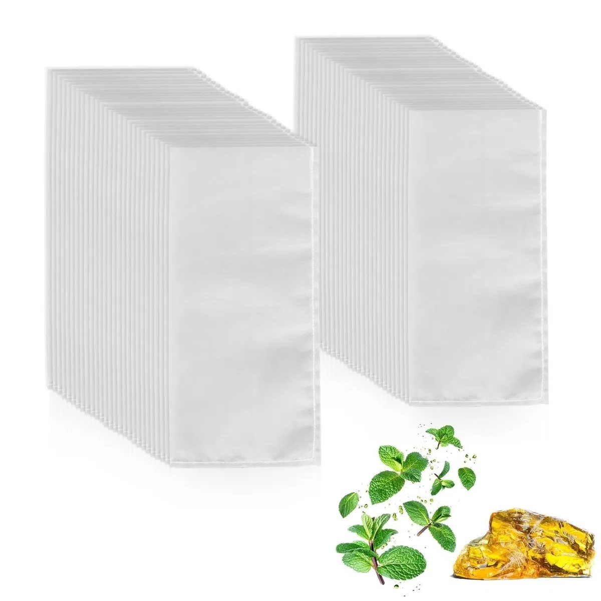 50er Pack Rosin Press Filterbeutel - Lebensmittelechtes Nylon, Ultraschallversiegelung, Verhindert Platzer, 25-200 Mikron(25mesh,2 * 4")