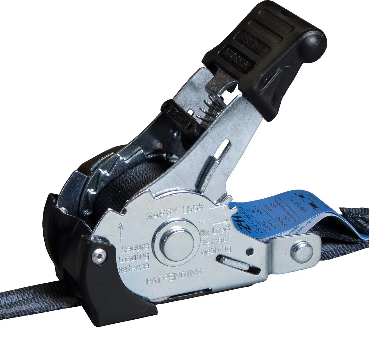 4 x Automatik Spanngurt/Automatischer Zurrgurt 1,8m x 25mm 340daN/680 daN selbstaufrollend mit S-Haken (8)