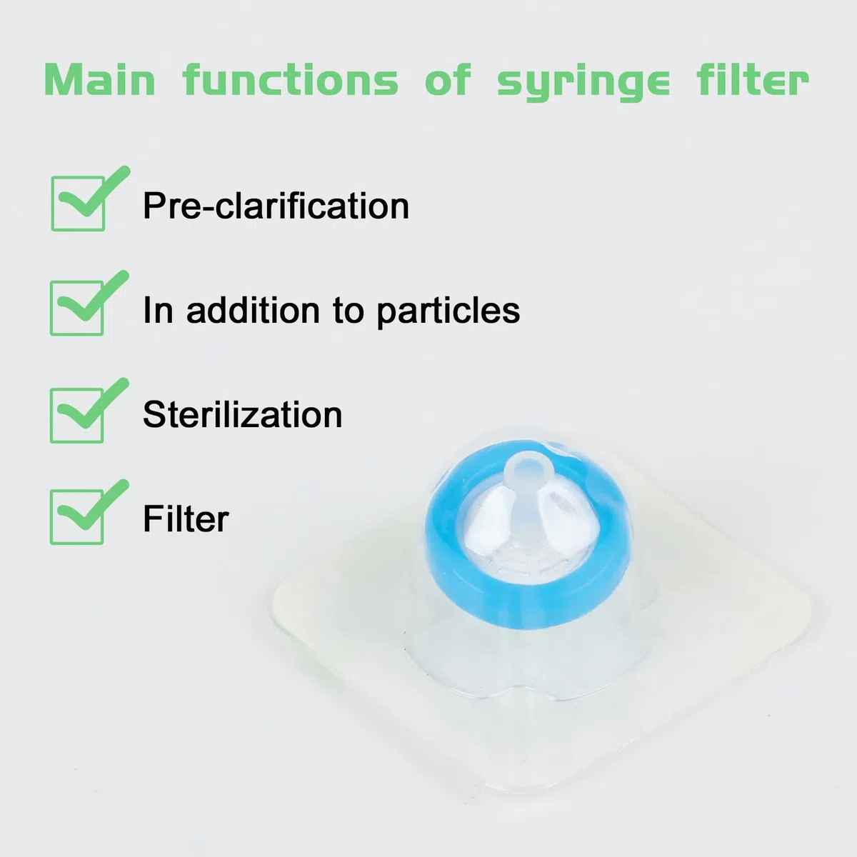 Spritzenfilter Sterile PVDF Membran Nadel Filter für Wissenschaftliche Labor Spritze Filter, 100 Stück, 0.1μm 13mm, Blau