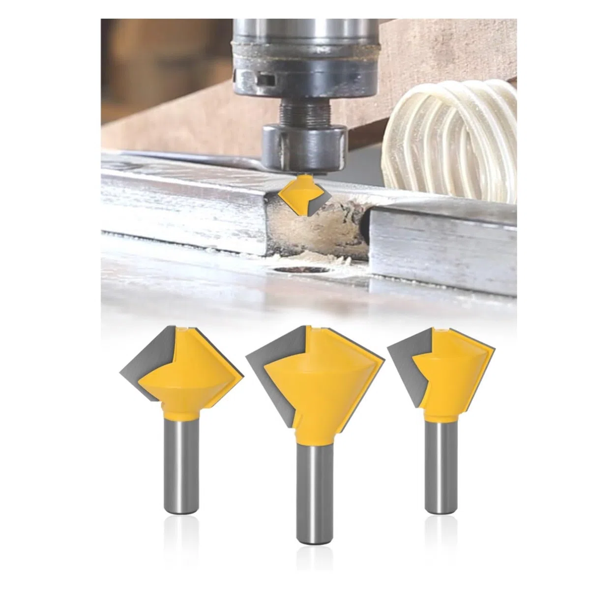 3 Stücke 6/8/12 Seiten Polygon Vogel Mund Router Bit 1/2 Schaft Holzbearbeitung Legierung Gehrung Fräser Holz Gravur Schneiden Werkzeug