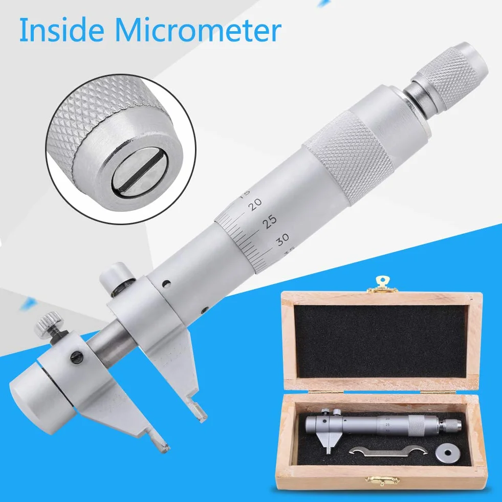 Innenmikrometer, Innenmessschraube Innenmikrometer Innenmessgerät 5mm–30mm/0,01 mm Präzision, Innen-Mikrometer Innendurchmesser-Messwerkzeug Mit Schraubenschlüssel Kalibrierungsring