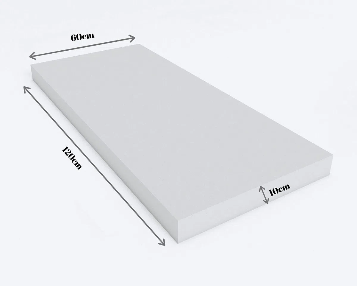 chilly pilley Schaumstoff Kaltschaum Schaumstoffplatte Palettenauflage Polyurethanschaum Zuschnitt Matratz Standard Matratze Palettenkissen Polster (T25, 120x60x10)
