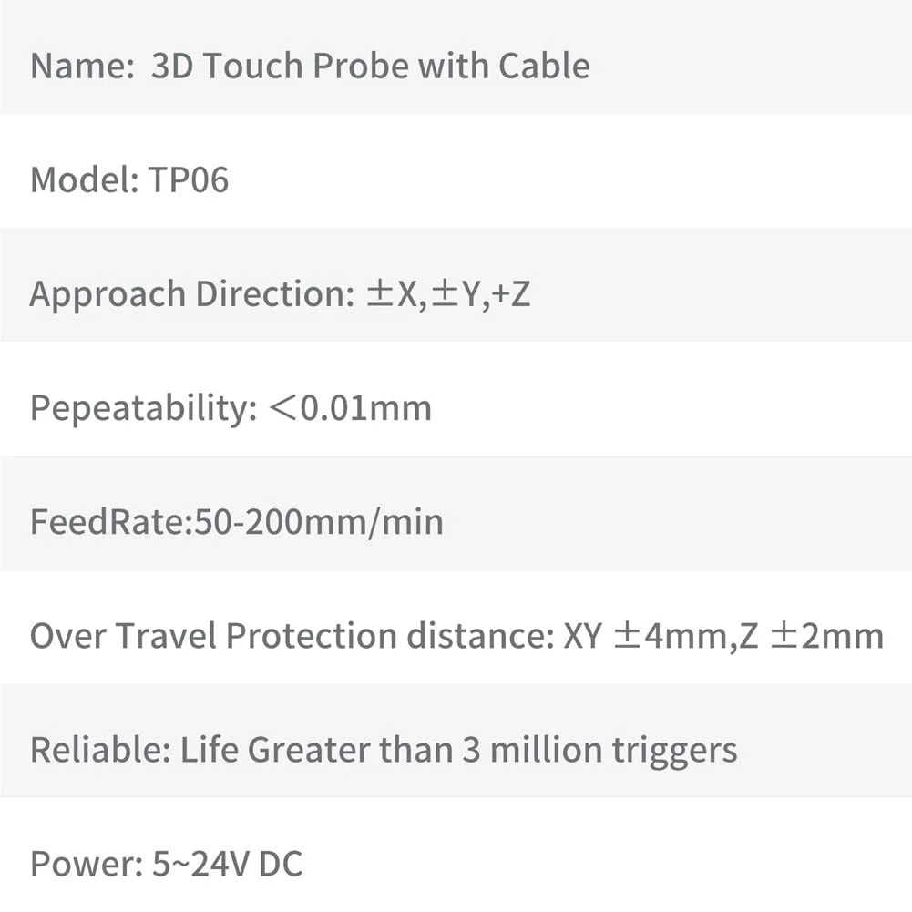 CNC Neueste V6 Anti-Roll 3D Touch Probe Kantenfinder zum Finden der Mitte Desktop-CNC-Sonde Kompatibel mit und Grbl A