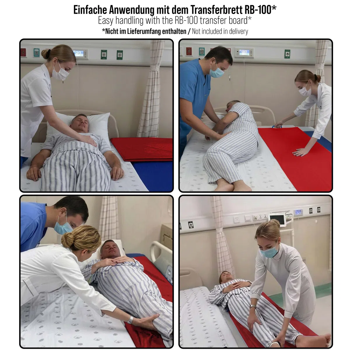 Pulox Ersatzbezug Rot für RB-100 Rollboard & Transferbrett | Abwaschbarer Austauschbezug für die Patientenumbettungshilfe, wechselbar, desinfizierbar und pflegeleicht