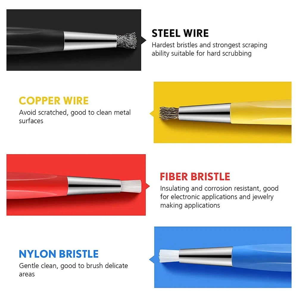 4 Teile/SäTze Rostentfernung Pinsel Stift Glasfaser/Messing/Stahl/Nylon Pinsel Stift Form Uhrenteile Polieren Reinigungswerkzeug