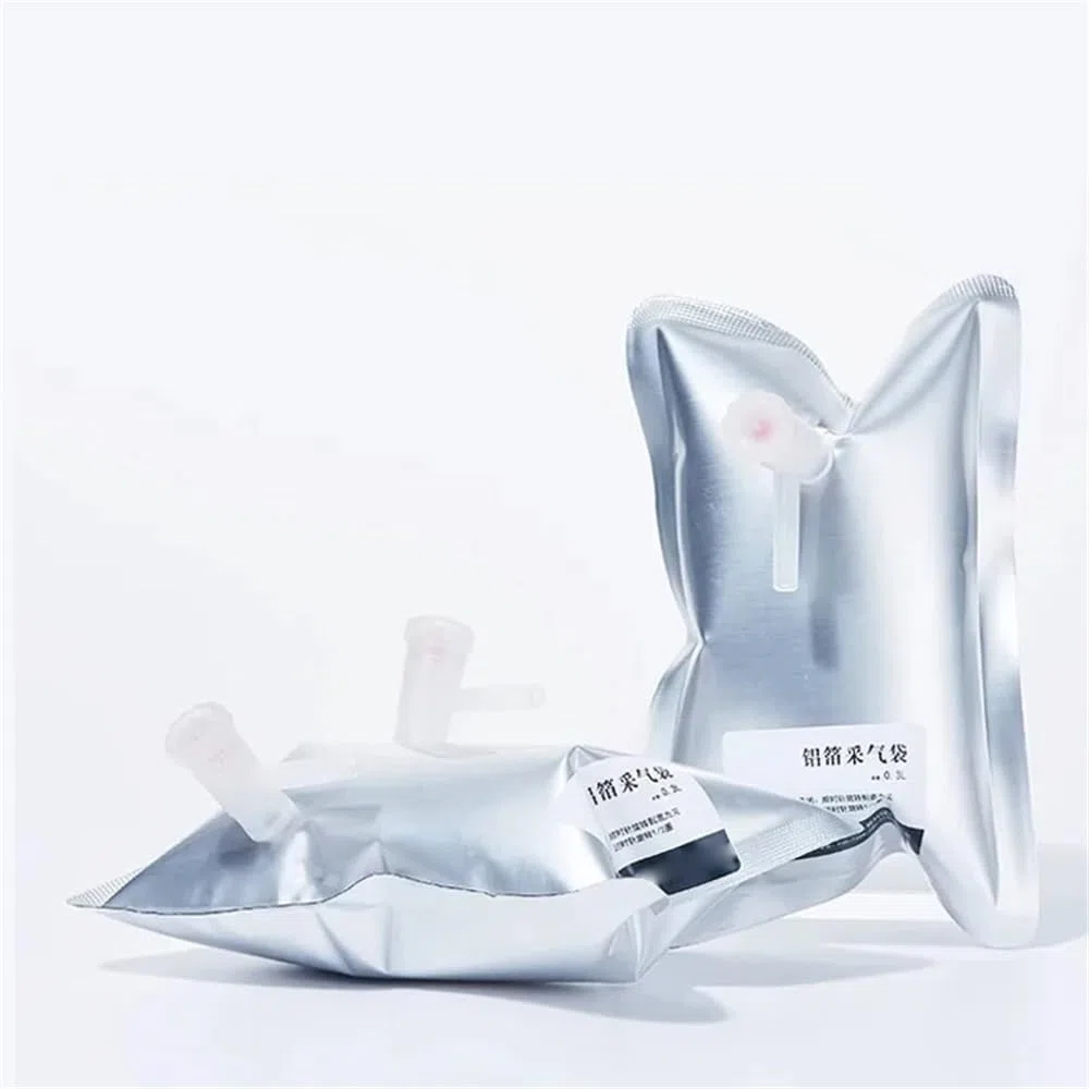 Labor-Probenahmebeutel, Aluminiumfolie, Verbund-Sammelbeutel, Doppelventil, 0,1/0,2/0,3/0,5/1/2/3/4/5/8/10/15 l(10L dual valve)