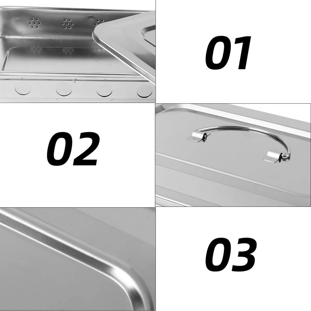 Mikinona Instrumentensterilisationsbox Einfach zu Lagern in Silber aus Edelstahl Runde Einweichbox Gesund und Ordentlich für Körperthermometer für Innenräume und Beauty Industry