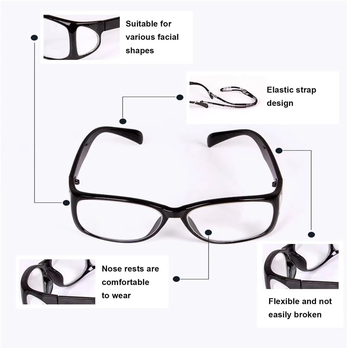 RöNtgen-Bleibrille (0,5/0,75mmpb), Mit Seitenschutz, Leichte Labor-Dental-Schutzbrille, Mit Aufbewahrungsbox + Reinigungstuch + Brillenband, Zum Schutz Der Augen 0.5mmpb