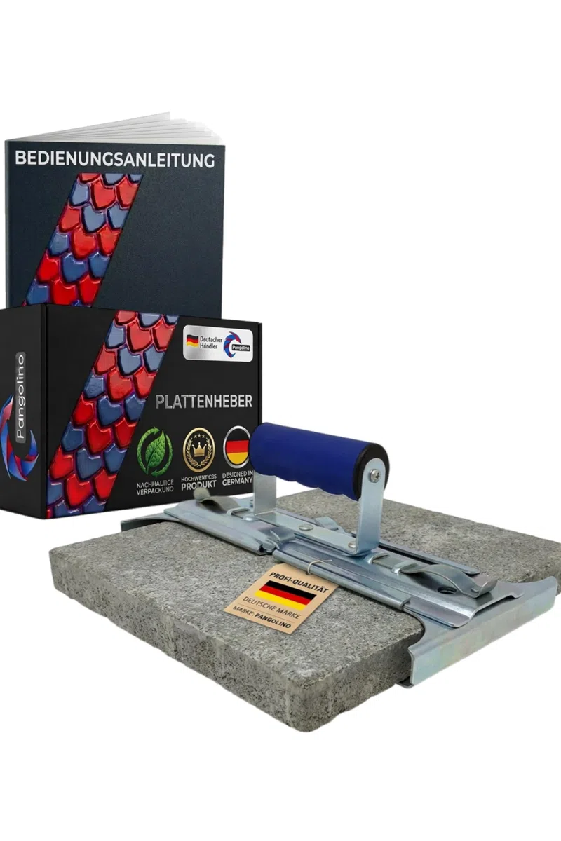 PANGOLINO Plattenheber verstellbar 30–50 cm | 6-stufig | Verlegewerkzeug bis 30 kg | Für Terrassenplatten, Betonplatten, Gehwegplatten, Fliesen & Naturstein | Ergonomischer Griff