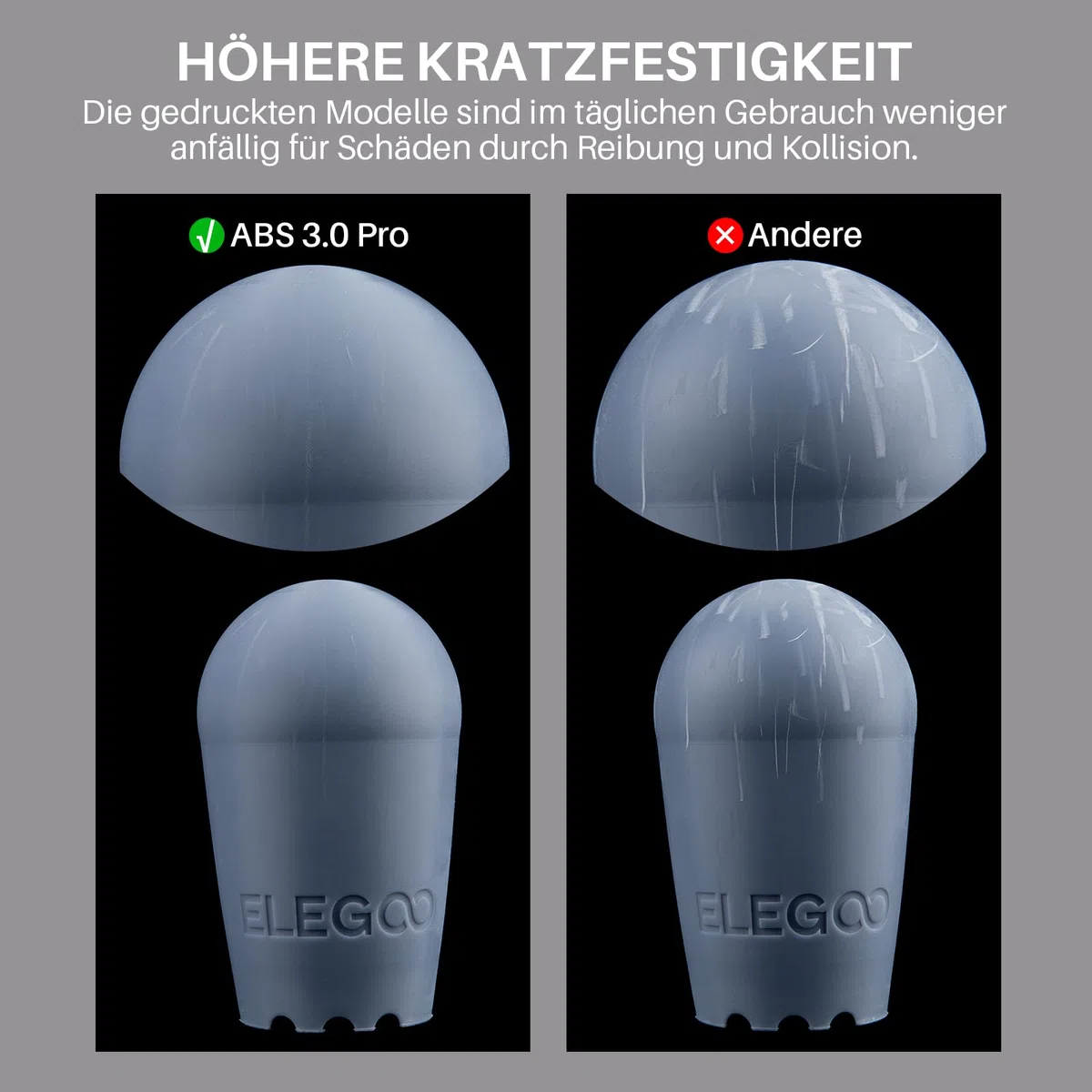 ELEGOO ABS-Like Resin 3.0 Pro, Harz für 3D-Drucker mit Höherer Kratzfestigkeit, 405nm UV Harz für MSLA/DLP/LCD-Drucker, Schnelle Aushärtung, Hohe Präzision, Nicht Spröde, Weiß 2000g