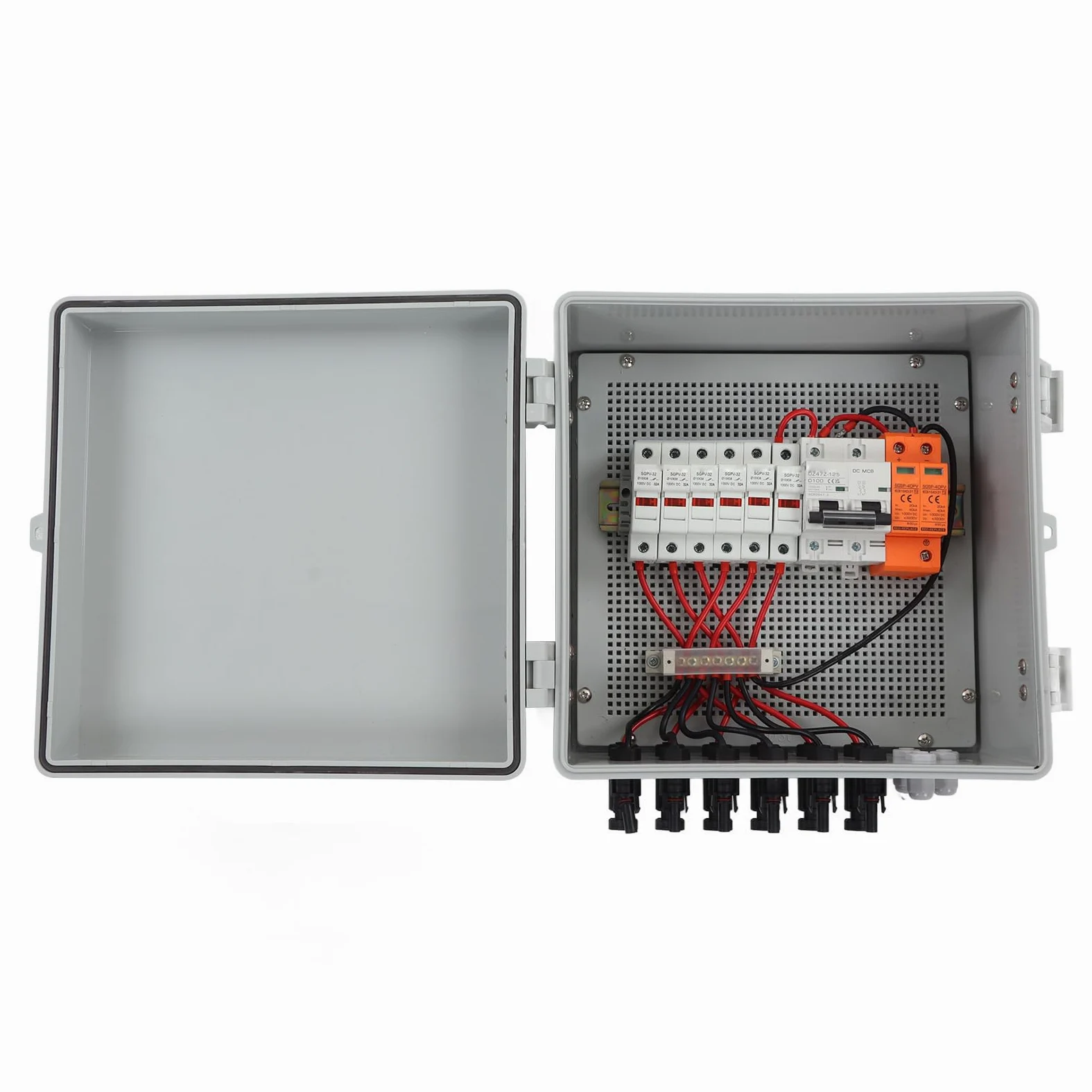 LiebeWH PV-Kombinationsbox, 6 Strings mit Leistungsschalter, PC-Material, Solarpanel-Kombinationsbox, Überlastschutz für Solarstromanlagen, 1000 V, 15 A