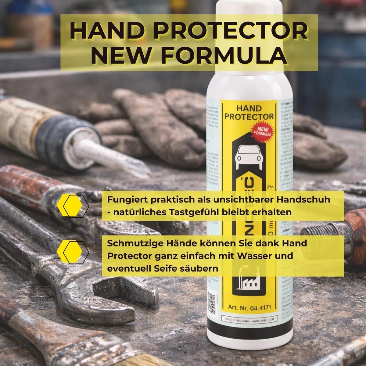 2 Stück Innotec Hand Protector New Formula 150 ml – Schutzspray gegen stark schmutzende Substanzen wie Lack, Öl, Fett, Spachtel, Dichtmasse, Kleber und PU-Schaum – ideal für Werkstatt und Industrie