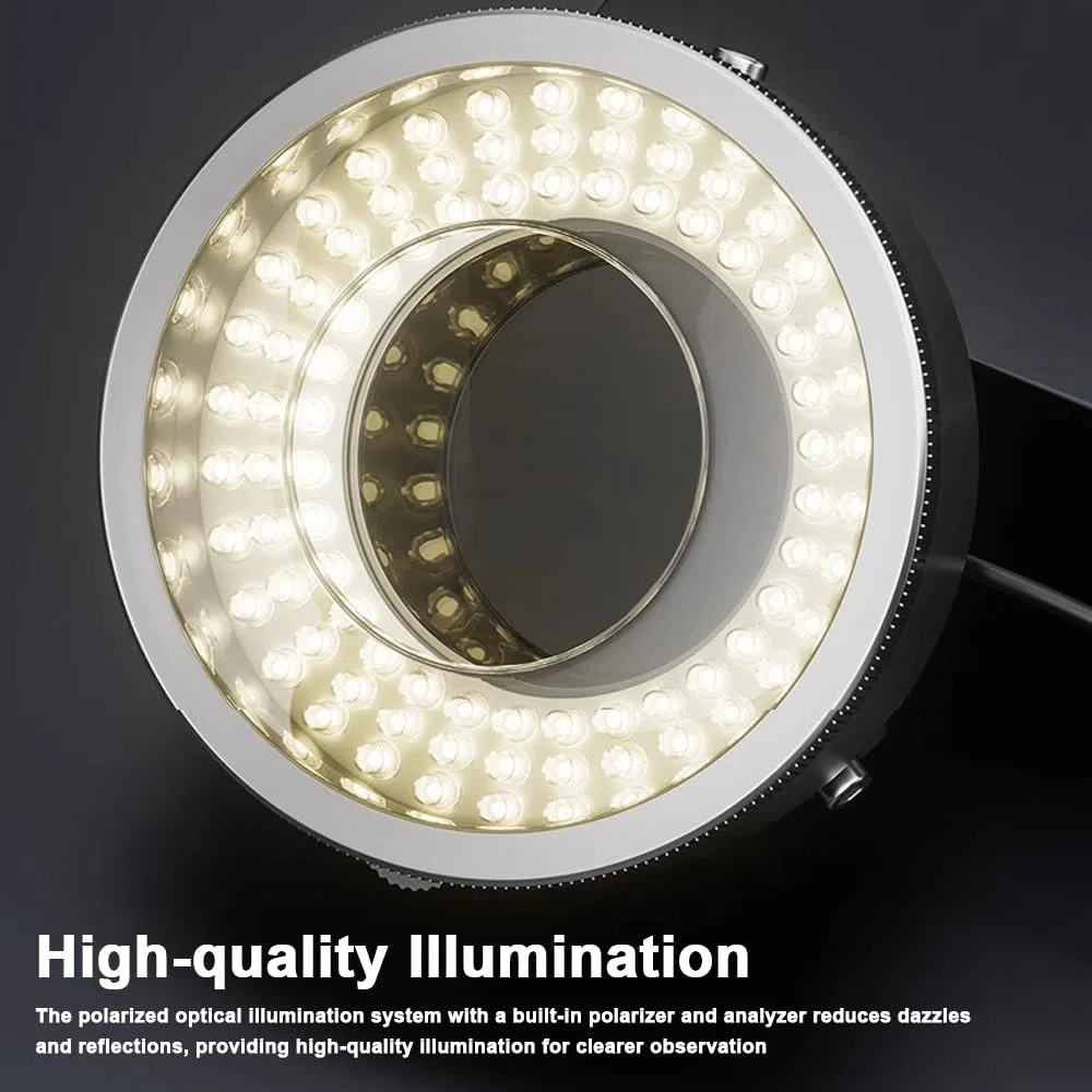 Mikroskop, polarisiertes optisches System, LED-Beleuchtungsringlicht, 96 Stück LED-Lichtperlen, blendfreie Lichtquelle für Mikroskope