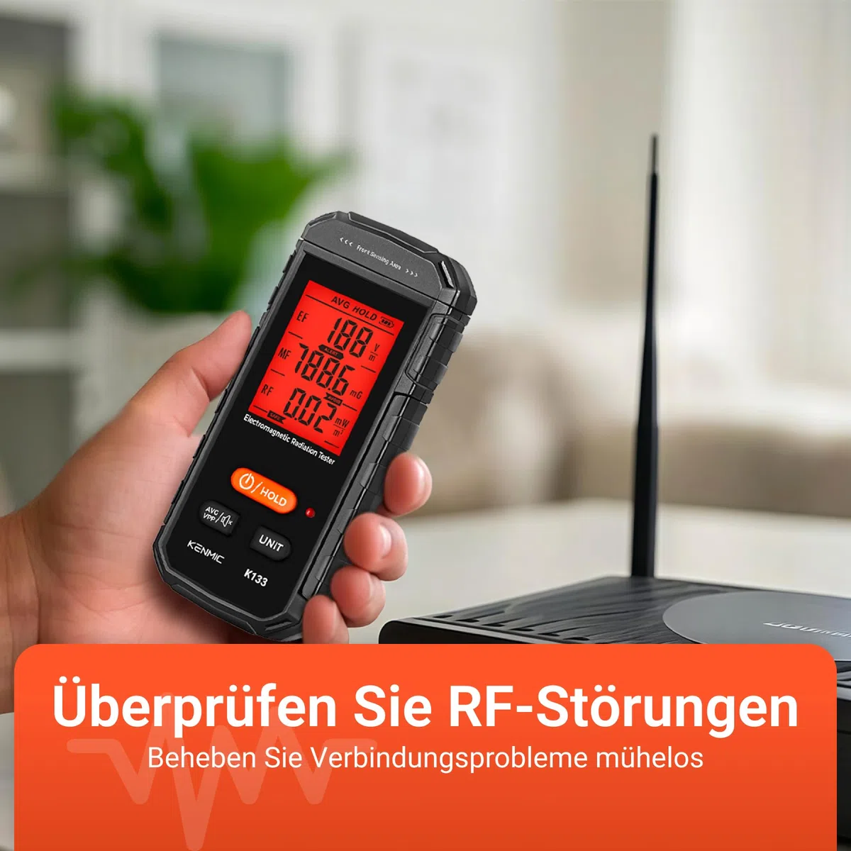 EMF Messgerät, 3-in-1 EMF Meter EF/MF/RF Tragbarer Elektromagnetischer Feld Strahlungs Detektor für EF, RF, MF, WiFi Signal, Passend für Zuhause, Büro EMF Inspektionen und Geisterjagd