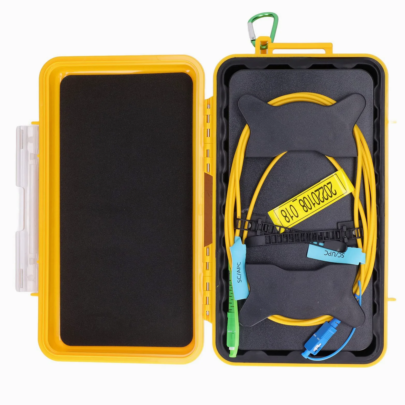 OTDR Launch Kabel Box, Singlemode 500 Meter Länge Tragbare Faser Kunststoff Fiberglas Test Werkzeug Set Low Loss Wasserdicht für Prüfung
