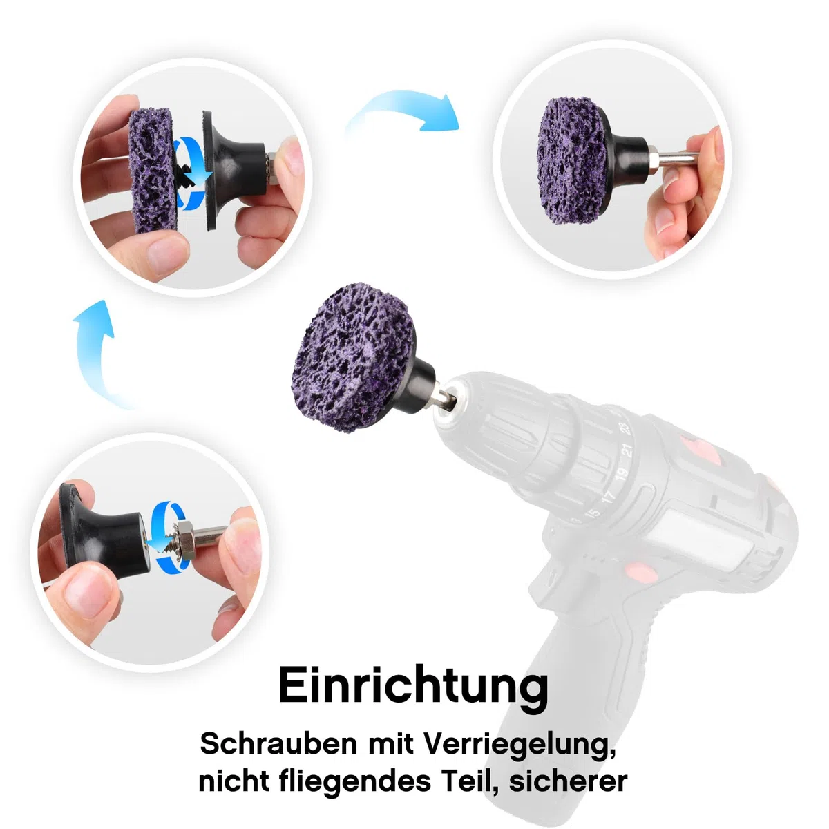 104PCS Schleifwerkzeug-Set, 2 inch (50mm) CSD-Scheiben, Nylongewebe-Scheiben zum Schleifen, Polieren, Entzundern, für Metall, Stahl, Edelstahl