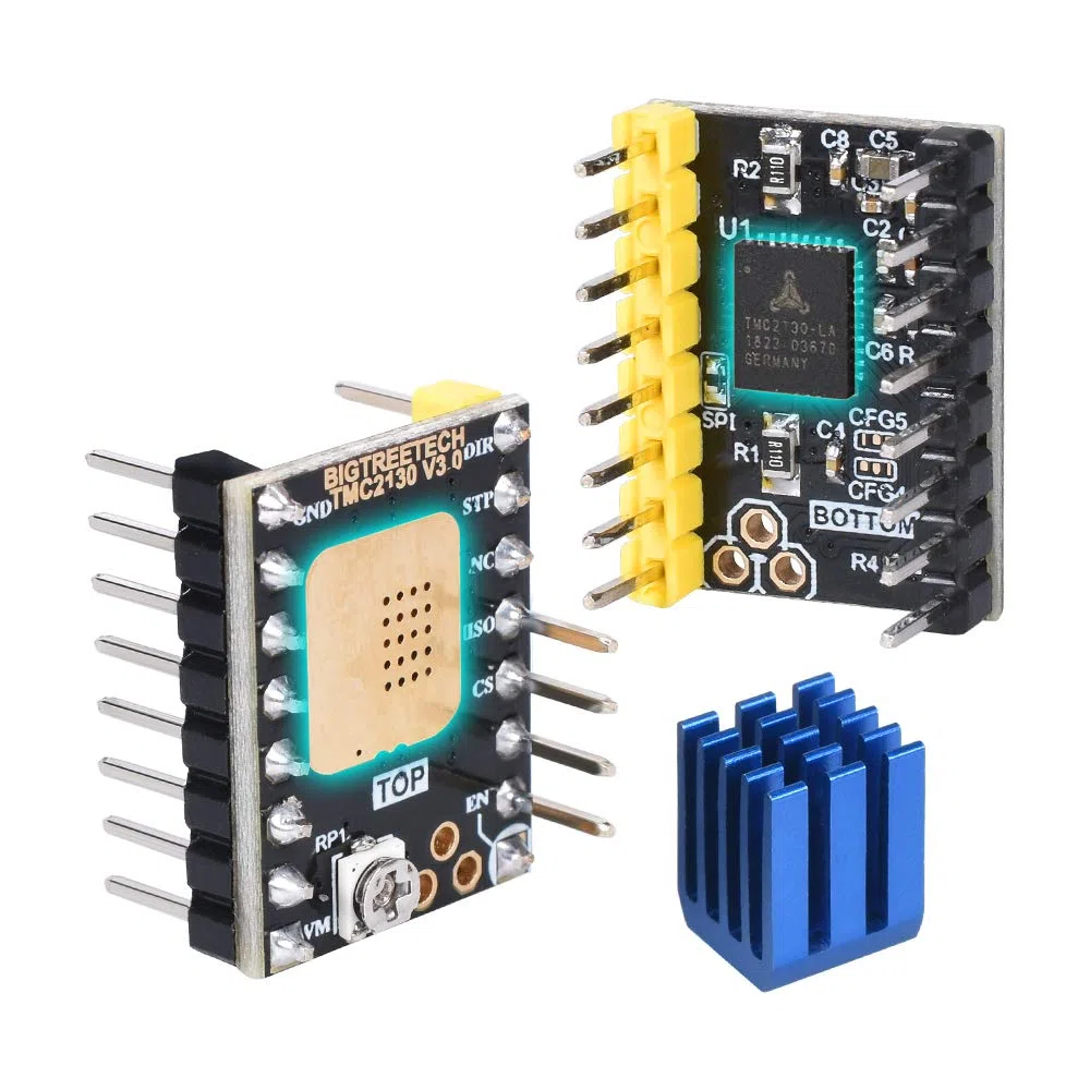 KINGPRINT TMC2130 V3.0 Schrittmotor StepStick Silent Silent Drive mit Kühlkörper für 3D-Drucker-Steuerungsplatine 4st (DIY)