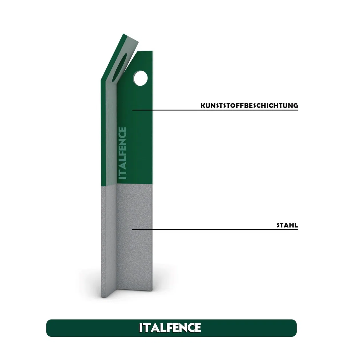 L-Profil Zaunstreben 5er-Set grün pulverbeschichtet aus Stahl [H200cm]