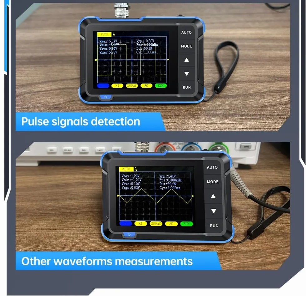 DollaTek DSO152 Mini-Hand-Digitaloszilloskop Oszilloskop 2,5 MSa/s 200 KHz Analogbandbreite 800 VPP Unterstützt Firmware-Upgrade PWM-Ausgang