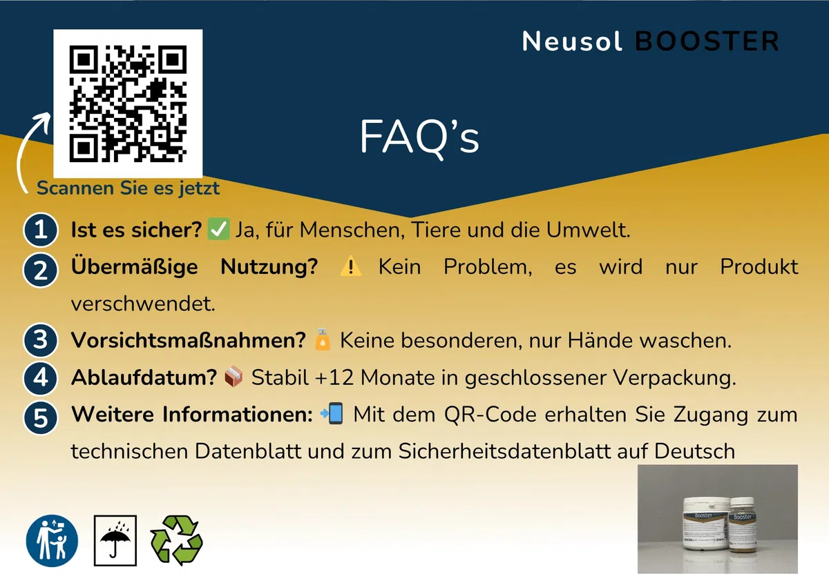 Booster – Biologische Behandlung mit aktiven Enzymen, beseitigt die Ursache von schlechten Gerüchen und organischen Abfällen in der Küche, Waschmaschine, Rohreimer, Haustiere, für den privaten