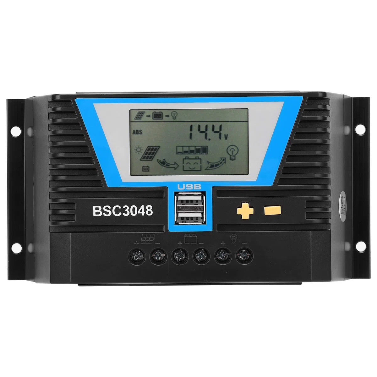 Walfront 30A 12V/24V/36V/48V Solarladeregler BSC3048 für Verschiedene Batterien mit Intelligenter Laderegelung