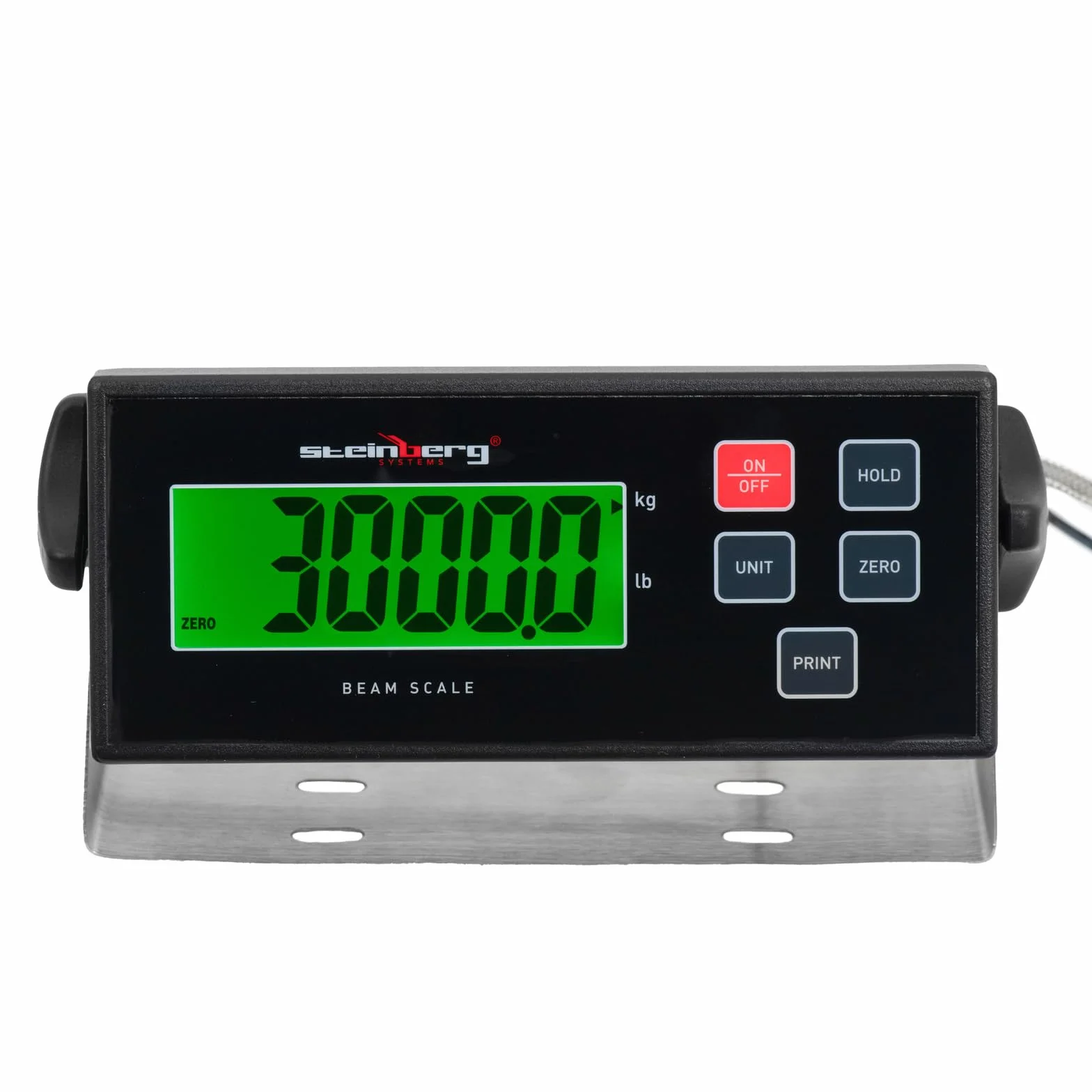 Steinberg Systems Palettenwaage 3000 kg / 1 kg LCD Räder Wiegefläche 127 x 84 cm RS232-Anschluss Einheiten: kg/lb Balkenwaage Bodenwaage