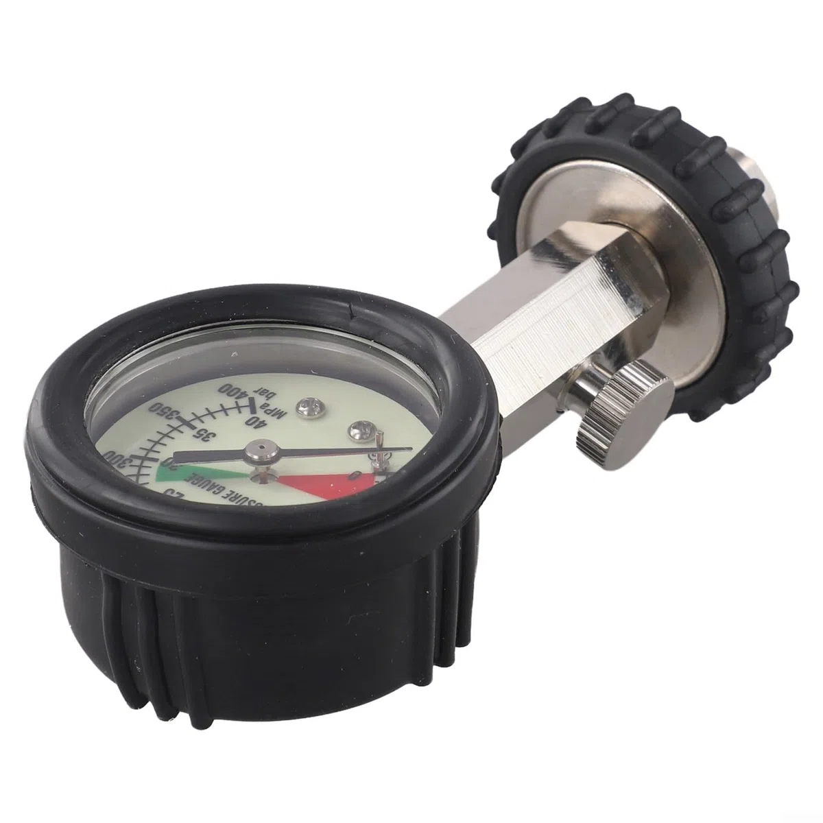 Tauchflasche Druckmessgerät G5/8 Gewinde 0-300 BAR Edelstahl Messing für DIN Tauchzylinder Druckanzeige Manometer Tauchen Ausrüstung Schwarz