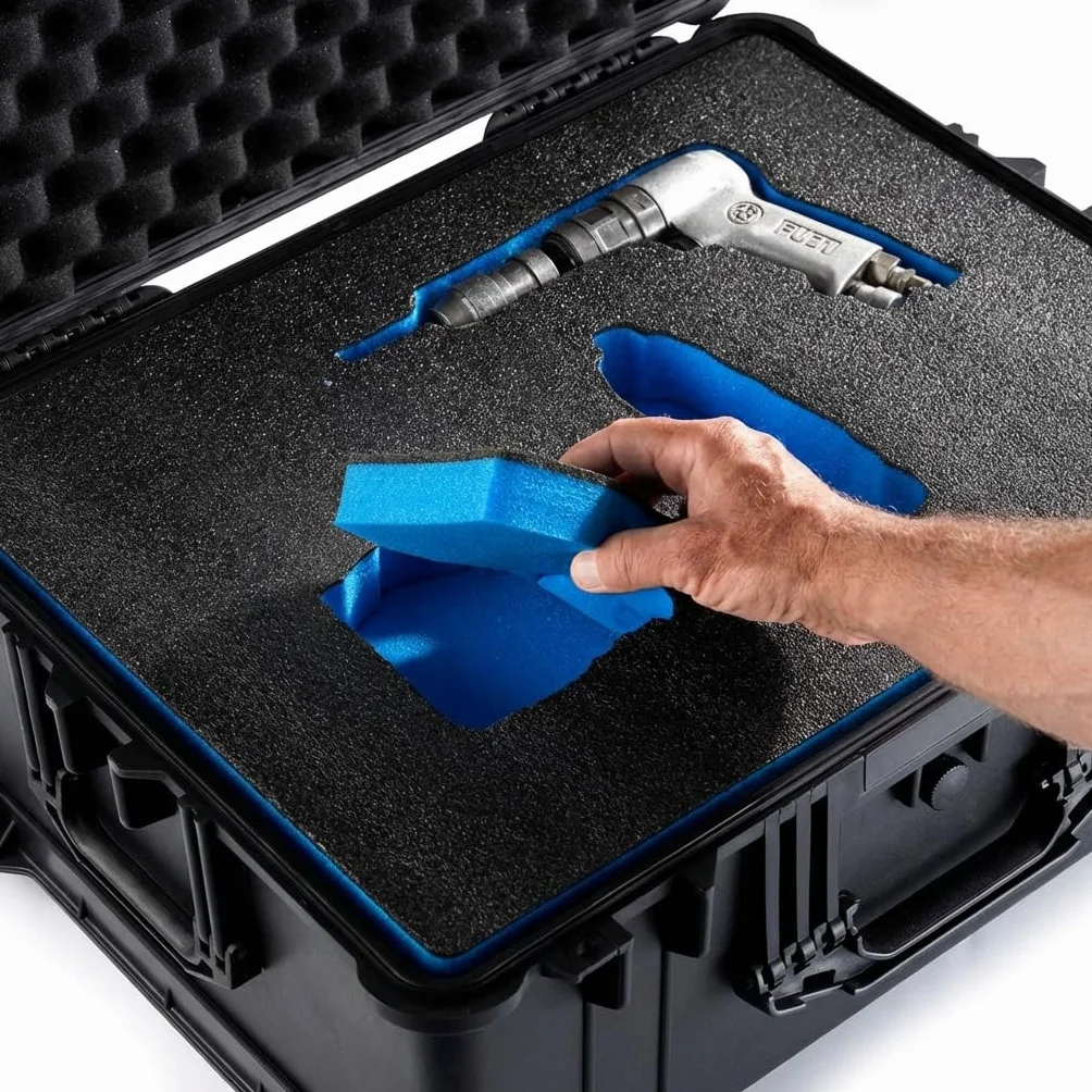 Multilayer Schaumstoff | 5 Stück | 800 x 600 x 30 mm, Shadow Foam, Schneiden und Abziehen, Anpassbare, Kaizen Foam, Werkzeugeinlage für Kamera, Werkzeugkoffer, Werkzeugwagen, Blau & Schwarz
