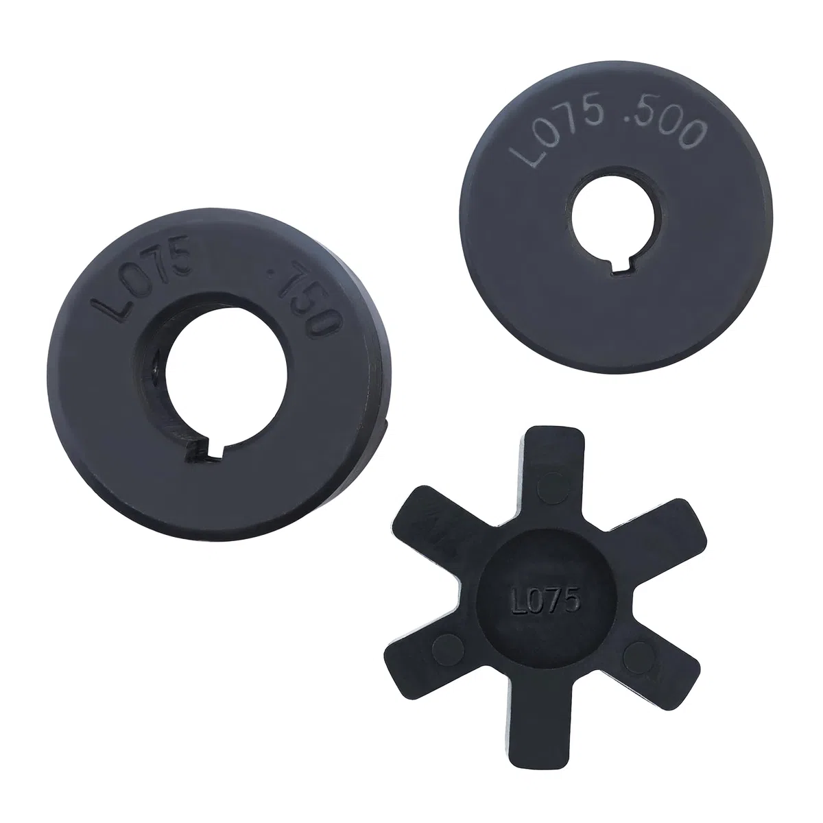 L075 Flexible 1/2 Zoll auf 3/4 Zoll 3-teiliges L-Backenkupplungs-Kupplungs-Set Buna-N NBR Gummispinne Holzspalter