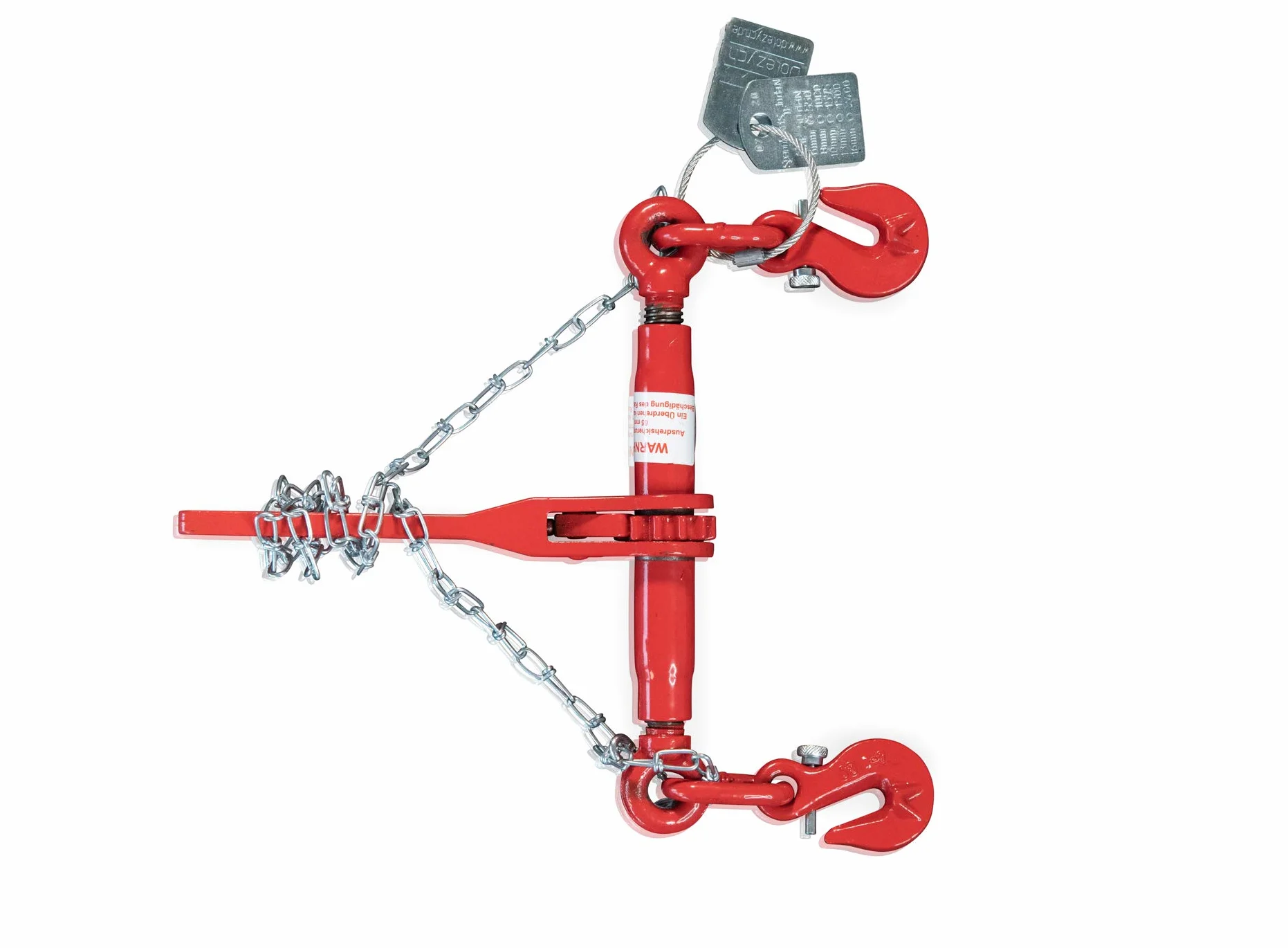 Dolezych Ratschlastspanner mit Verkürzungshaken für 6 mm Kette, LC 2200 daN - Rot