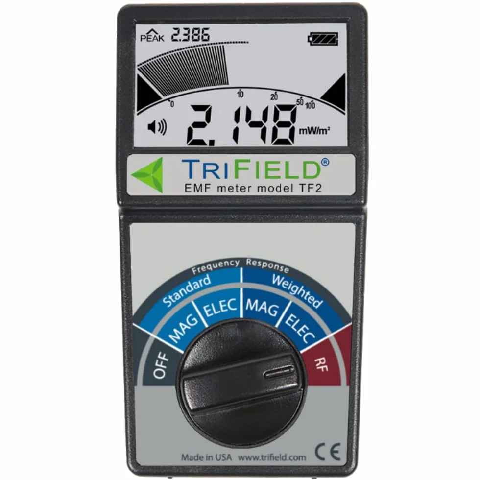 TriField EMF-Messgerät TF2, elektrisches Feld, Hochfrequenzfeld (RF), magnetisches Feldstärkemessgerät, erkennt 3 Arten elektromagnetischer Strahlung