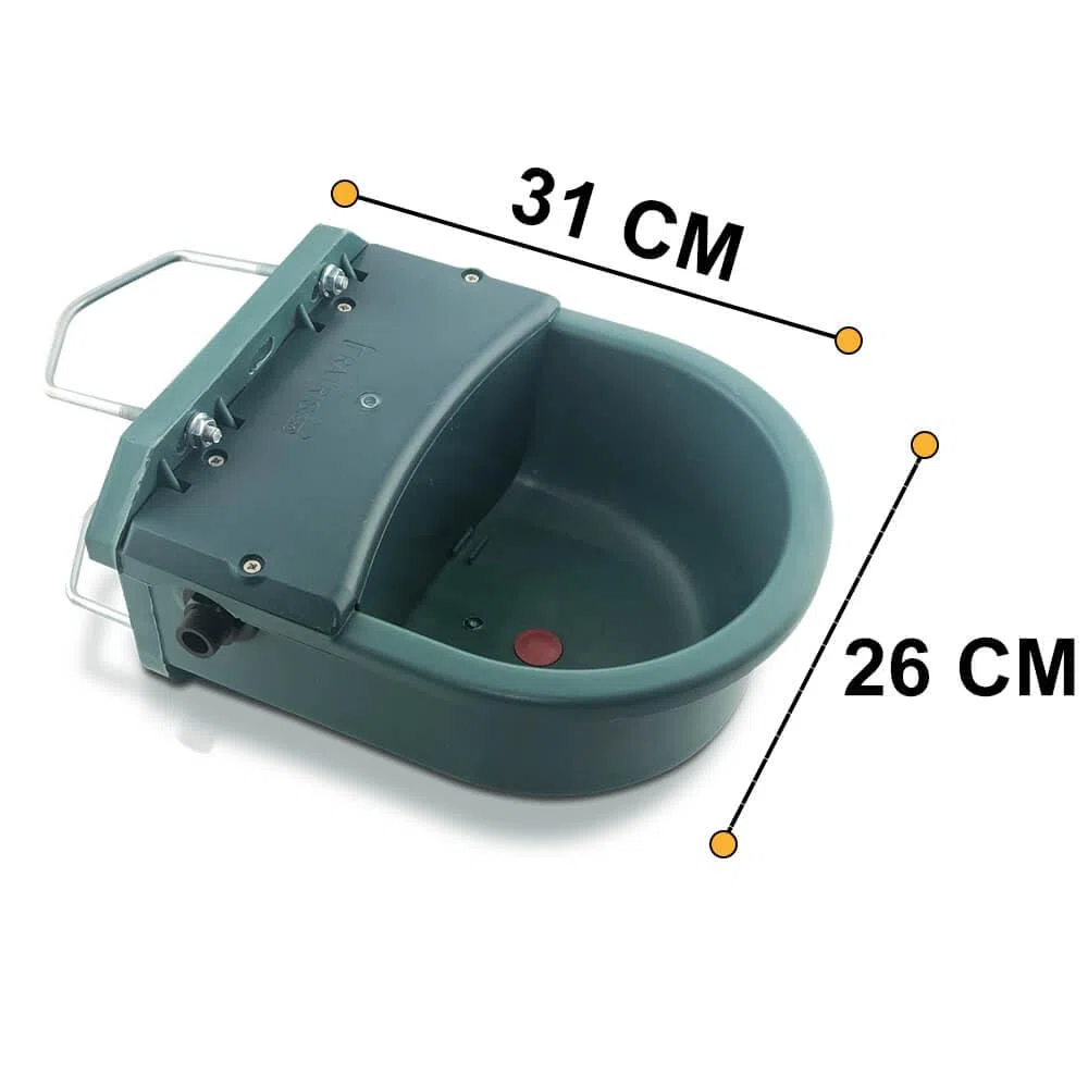 Tränke aus Kunststoff mit Anschlussset IBC Container | 4 Liter | Ideal für Pferde, Rinder, Schafe und Hunde | Schwimmertränke mit Halterungen Tränkebecken