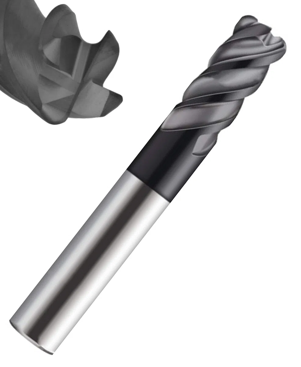VHM Torusfräser Ecken Radius Schaftfräser 4 Zähne - AlTiN Beschichtung, Ø 3-10mm, Werkzeugbau und Formenbau, Umfangfräsen, Kopierfräsen, freier Hals - Ø 10 R0,5