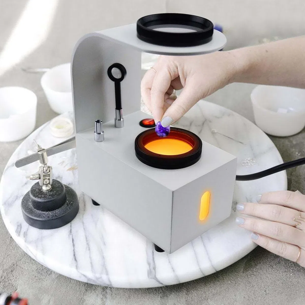 Schmuck-polarisometer-Tester, Tisch-polariskop Mit Led-Lampe, Werkzeug Zur Edelsteinbestimmung, Mit Drehbaren Glasfiltern, Für Amethyst, Diamanten Und Edelsteine