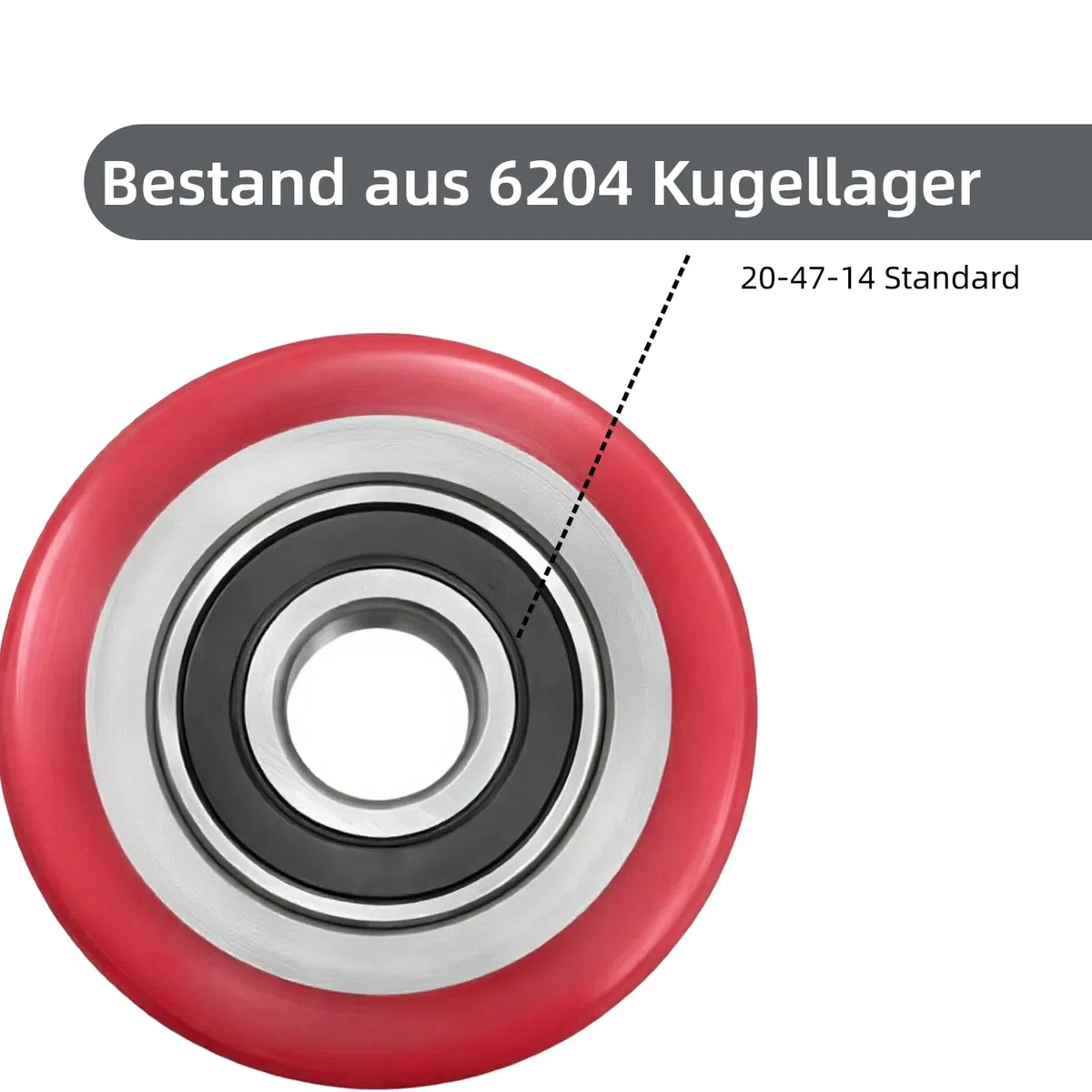 4 Stück 80 x 70 mm Polyurethan Hubwagenrollen Kugellager Räder für Hubwagen Ersatzteilen Ersatzrollen Belastung bis 600 KG