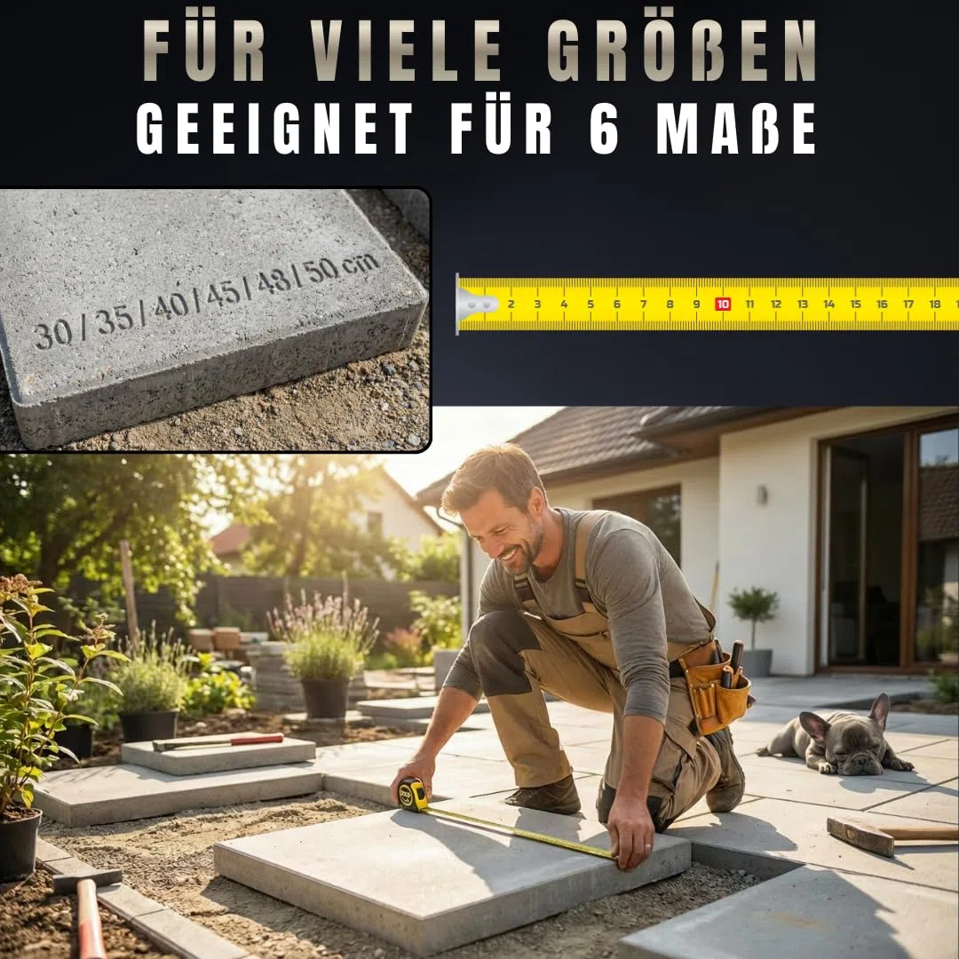 PANGOLINO Plattenheber verstellbar 30–50 cm | 6-stufig | Verlegewerkzeug bis 30 kg | Für Terrassenplatten, Betonplatten, Gehwegplatten, Fliesen & Naturstein | Ergonomischer Griff