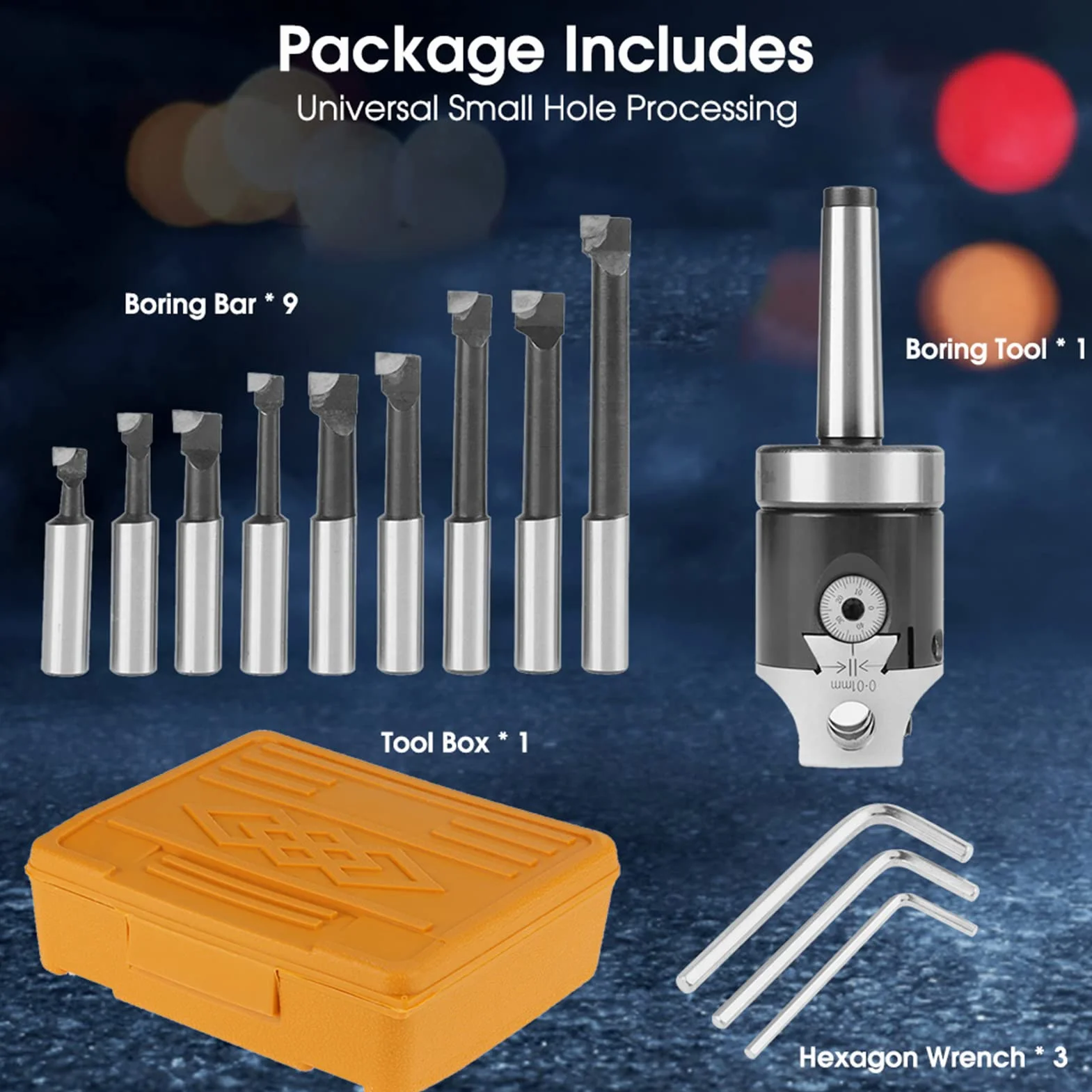 MT2- M10 Bohrkopf+F1-12 50mm Ausdrehkopf+12MM Bohrstange Bohrwerkzeug Set mit Kunststoffkoffer Tragbares Bohrkopfkopf Kit Metall CNC Drehmaschine Fräsmaschine Zubehör