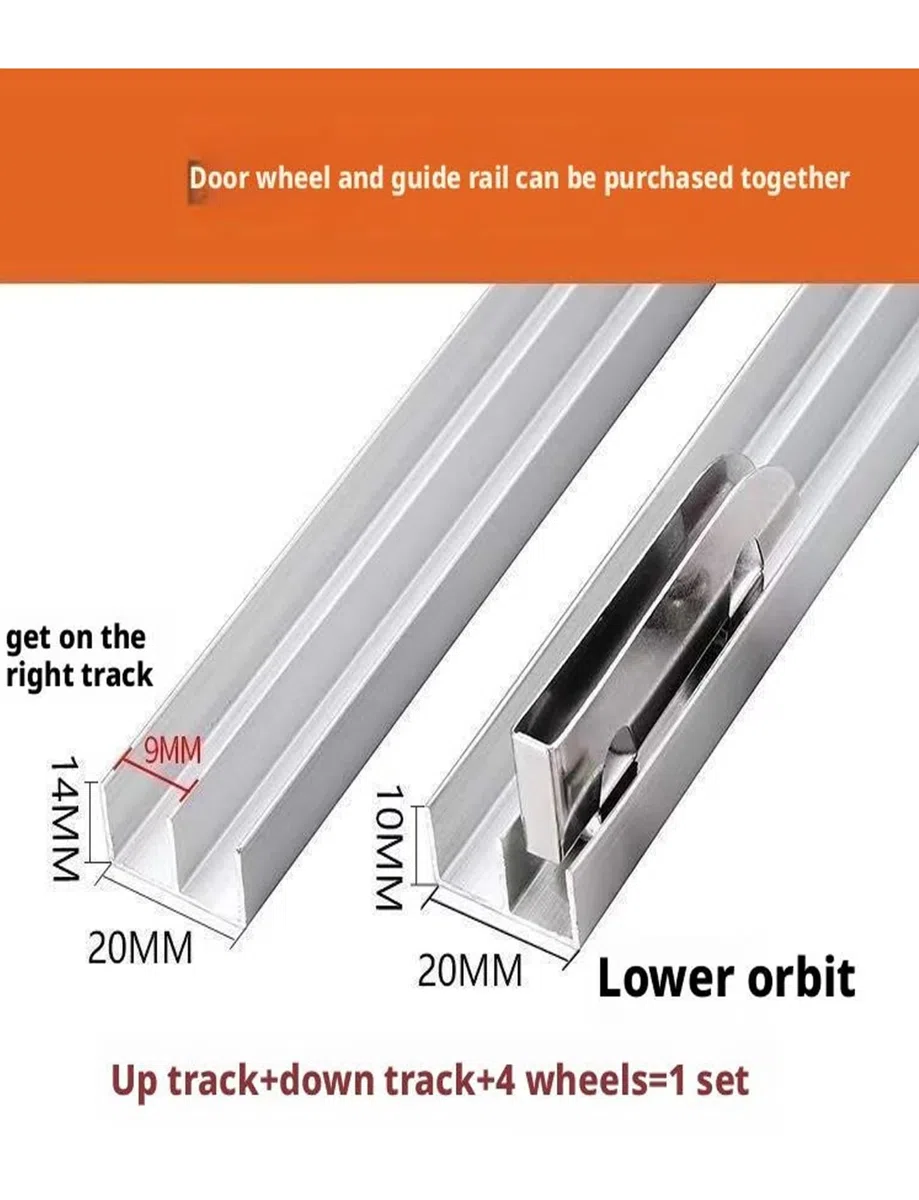 Generisch Verstärkte Doppelschienen-Glasschiebetürschiene aus Aluminiumlegierung, erhältlich in Stärken von 3–5 mm, geeignet for Glastüren mit Acrylglasscheiben, einfache Montage(160cm)