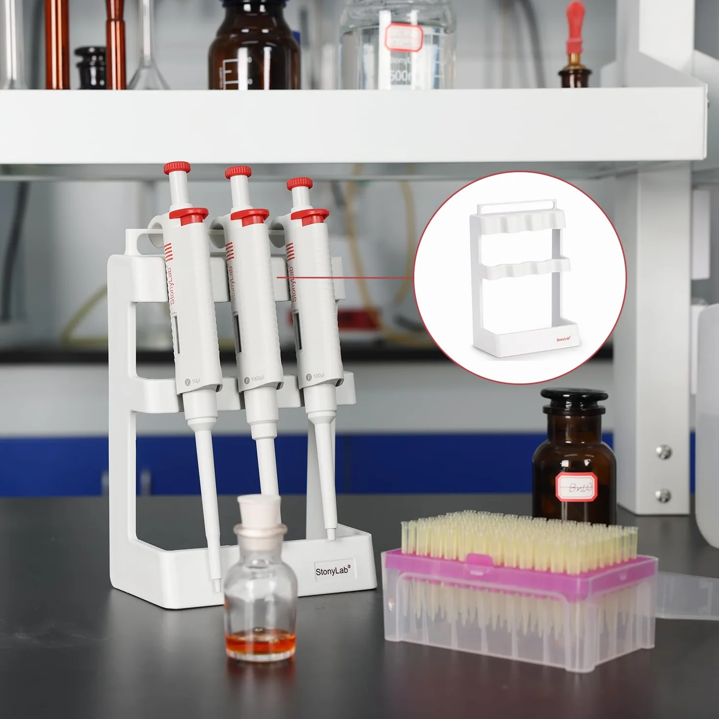 stonylab Pipettenständer, Lab Universal Pipettenhalter Pipetten Ständer Laborgestell für Allgemeine Pipetten Modelle
