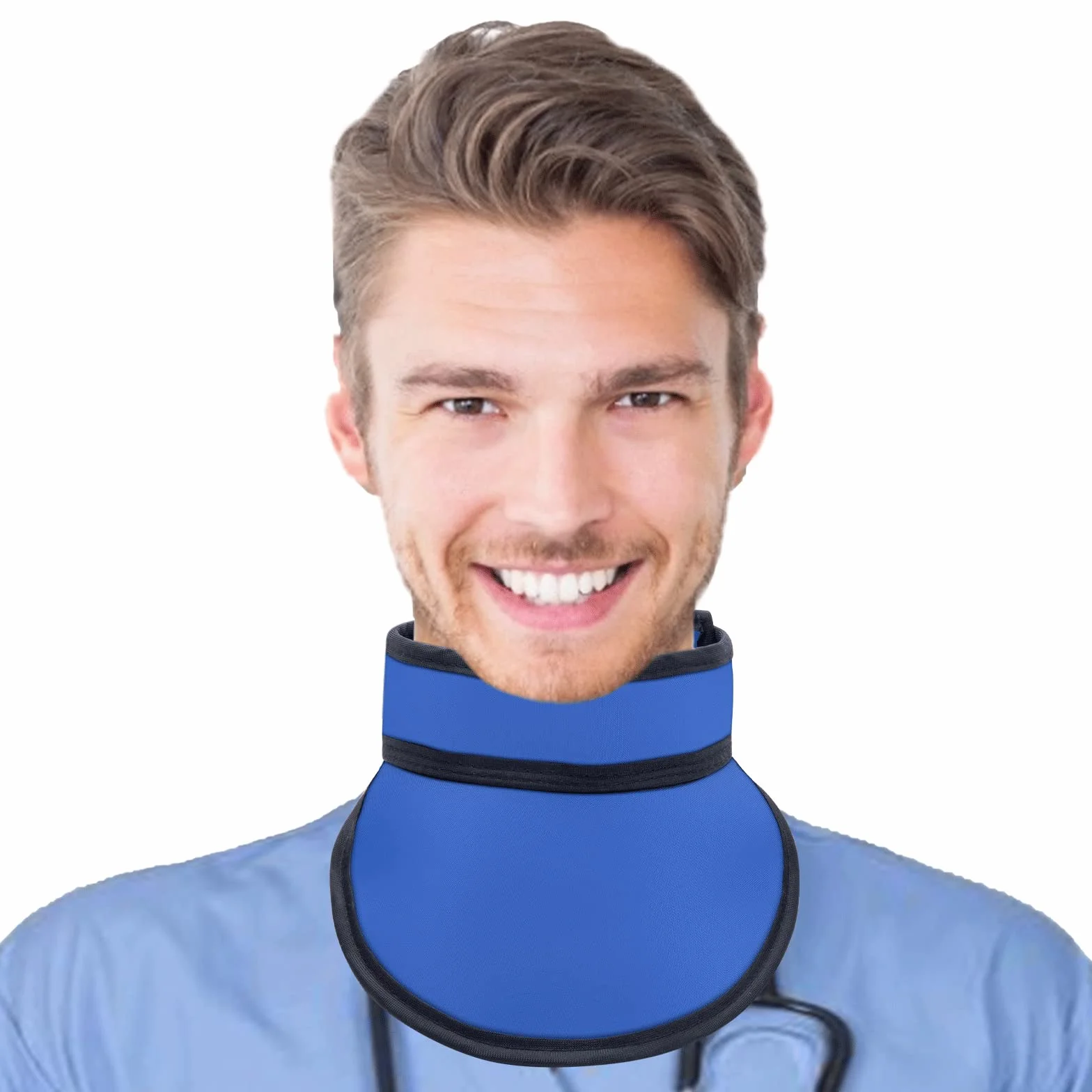 Dental Lead Thyroid Shield Collar 0.5mmPb - Leichter Bleischutz für Krankenhäuser Labore Pflegeheime Erwachsene Unisex (Blau)