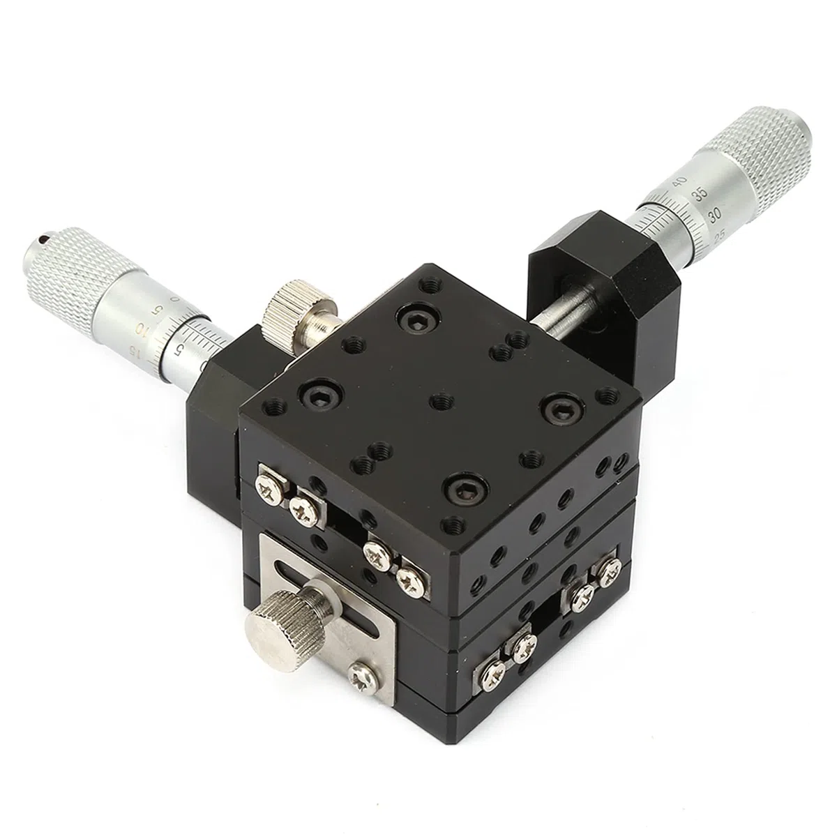 40 * 40 Mm Mikrometer-Gleittisch-Trimmplattform, Kreuzrollen-Lineartische für Geräte, die Zur Feinabstimmung und Anpassung Geeignet sind. XY-Tisch, Schwarz Eloxierte