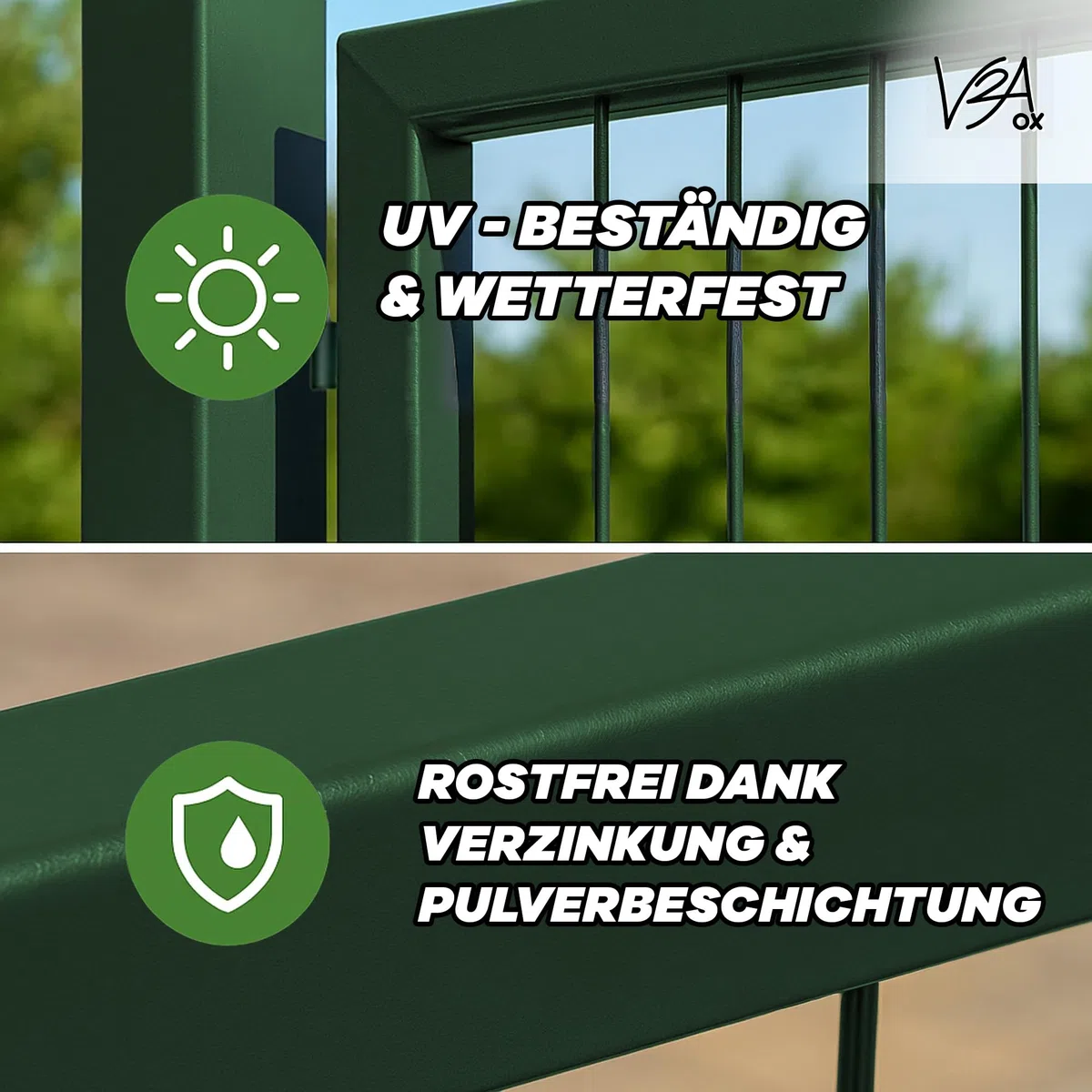 Gartentor Tor für Gartenzaun Zaun 160 cm hoch Gartentür aus Metall für Stabmattenzaun Abschließbar inkl. Pfosten Grün