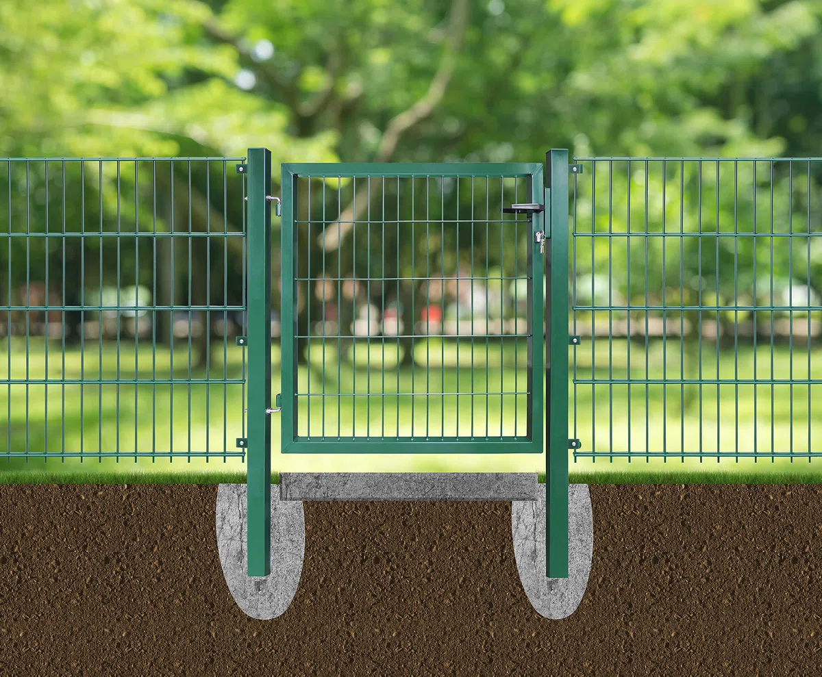 Koll Living Gartentore für Stabmattenzaun - Farbe und Höhe wählbar - inkl. Pfosten und Befestigungsmaterial (Gartentor H 180 x B 100 cm, grün)