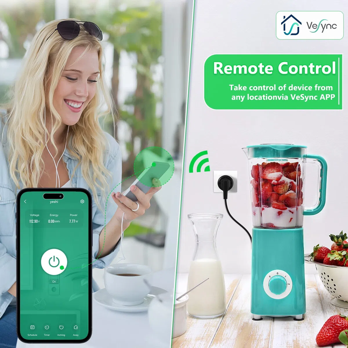Wlan Steckdose mit Strommessung Steckdose,GreenSun Wlan Steckdose,Mini Alexa Smart Steckdose,Wifi Steckdose Stromzähler Stromverbrauchsmesser Steckdose Zeitschaltuhr Sprachsteuerung mit Alexa 4PCs
